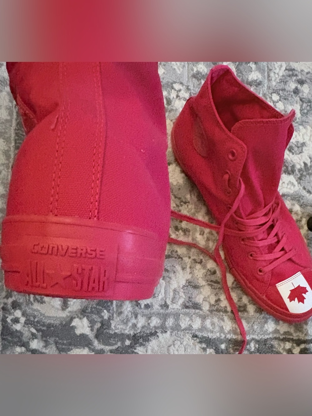 Converse All Star red white Canada flag Hi-canvas - Chuck Taylor high top Sz 13